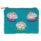 SEED BEAD COIN BAG - CUPCAKES