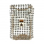 RHINESTONE BELT BAG WITH CHAIN STRAP - CLEAR