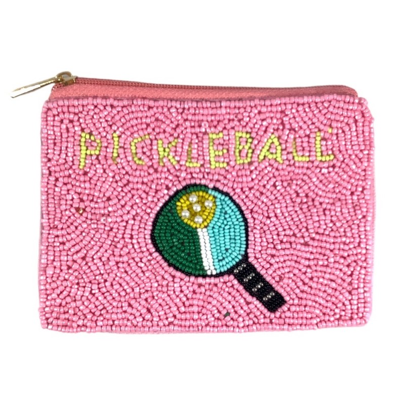 SEED BEAD PICKLEBALL COIN BAG - PADDLE