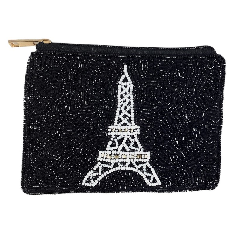 SEED BEAD COIN BAG - EIFFEL TOWER 