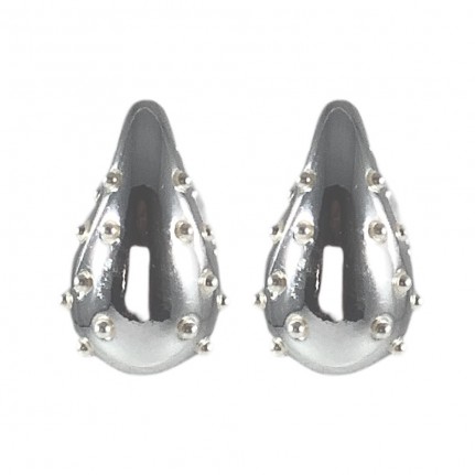 SMALL PEARLS TEAR EARRINGS - SILVER 