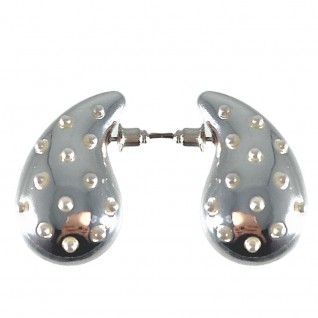 SMALL PEARLS TEAR EARRINGS - SILVER 