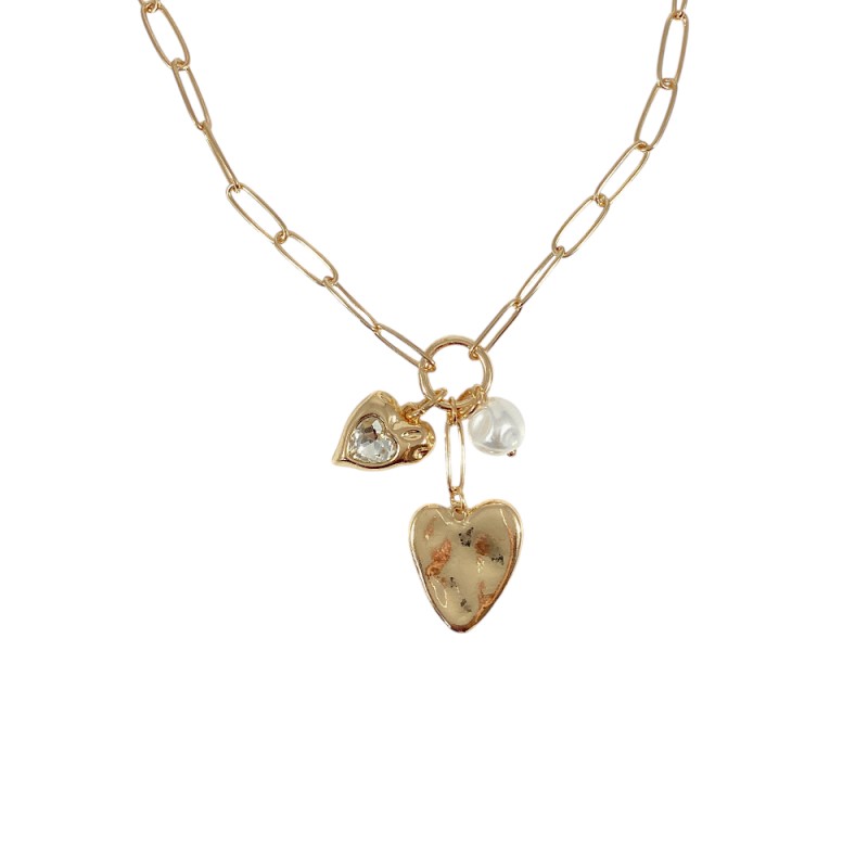GOLD NECKLACE - HEART CHARM 