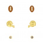 STUD GOLD DIPPED EARRINGS - FOOTBALL 
