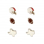 STUD FOOTBALL EARRINGS 