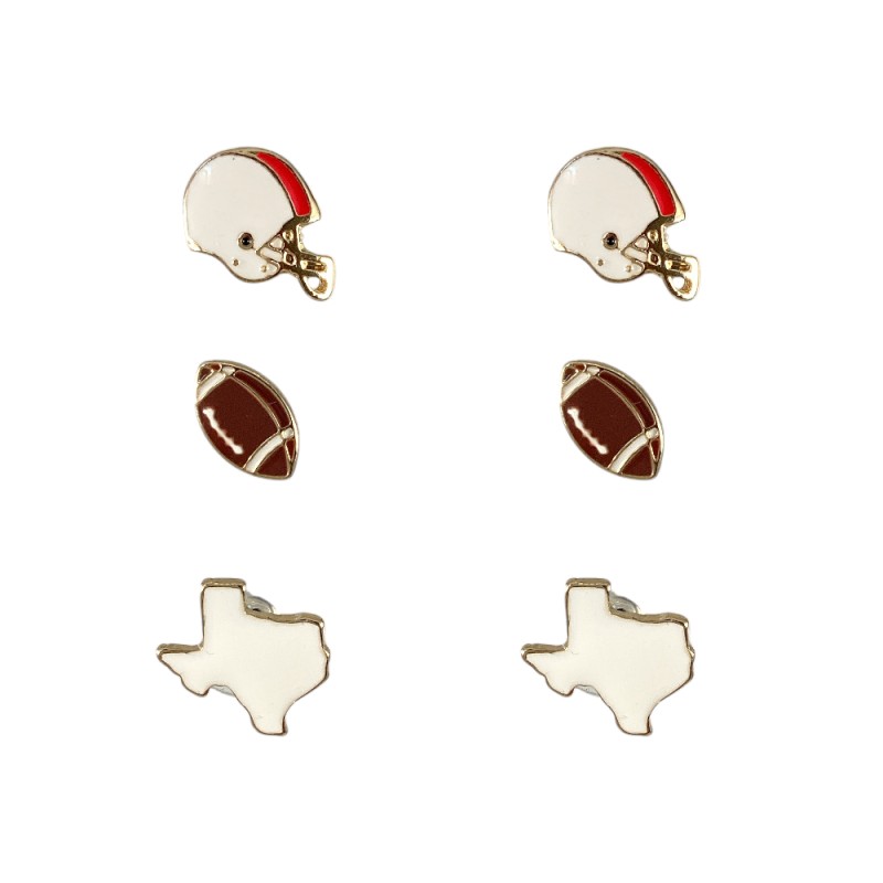 STUD FOOTBALL EARRINGS 