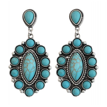 DROP DOWN EARRINGS - TURQUOISE 