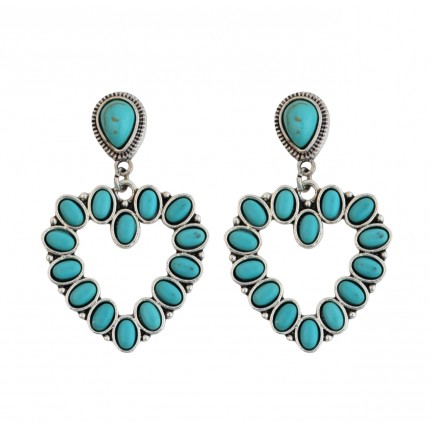 TURQUOISE EARRINGS - HEARTS 