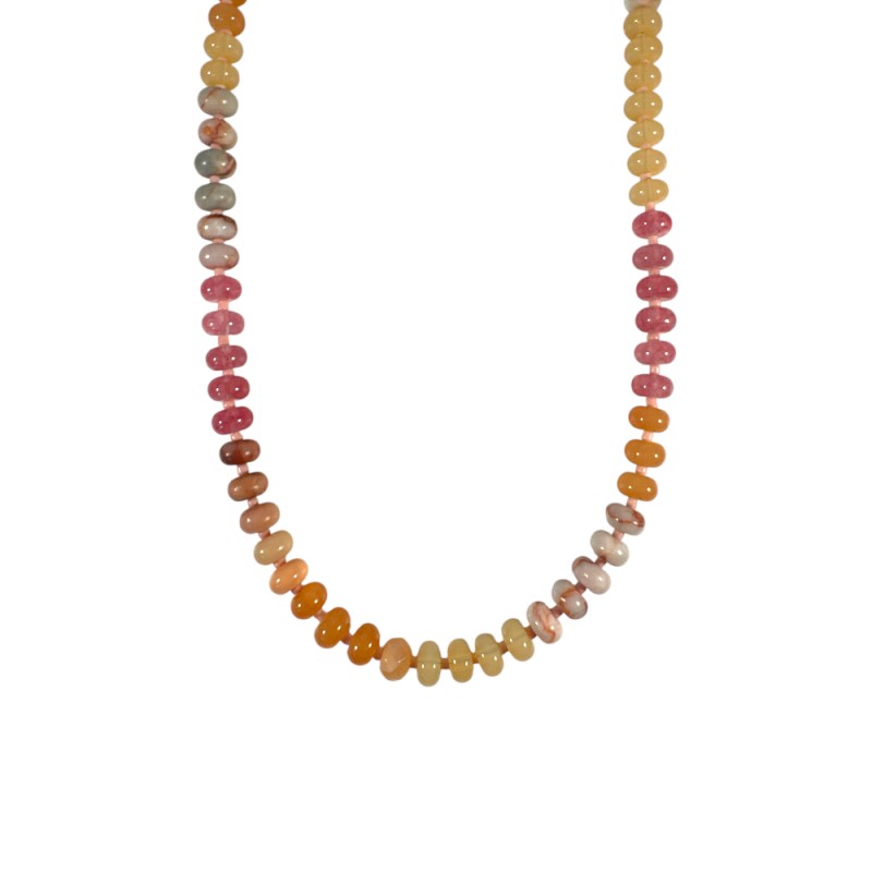 BEADED NECKLACE - DARK PINK 