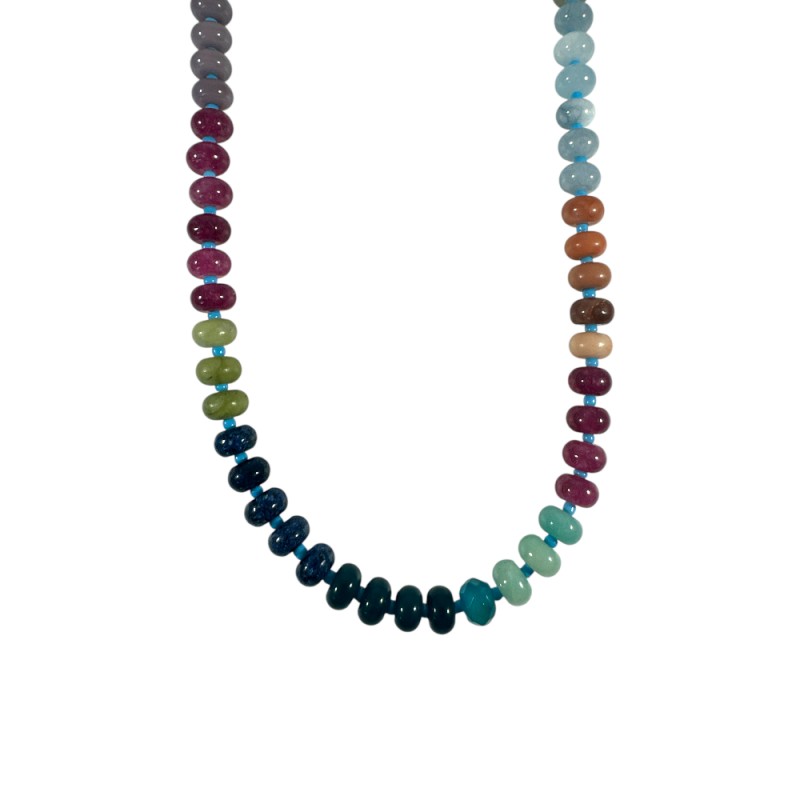 BEADED NECKLACE - NAVY 