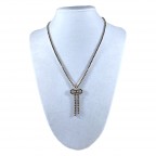 RHINESTONE NECKLACE BOW - EMERALD 