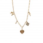 CLOVER CHARM NECKLACE - CREAM