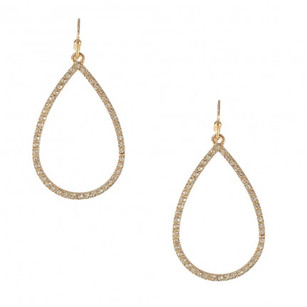 RHINESTONE DRESSY EARRINGS - GOLD 