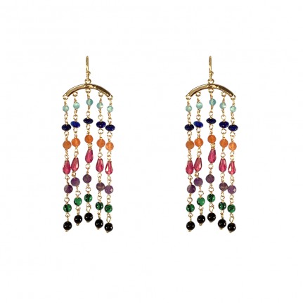 SEMI PRECIOUS STONE EARRINGS - MULTI