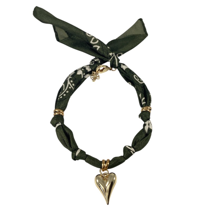 SCARF CHARM NECKLACE - DARK GREEN