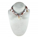 SCARF CHARM NECKLACE - BROWN 