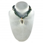 SCARF CHARM NECKLACE - DARK GREEN