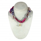 SCARF CHARM NECKLACE - PINK