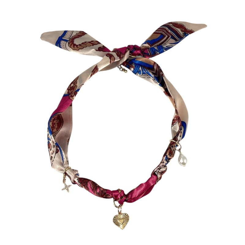 SCARF CHARM NECKLACE - PINK