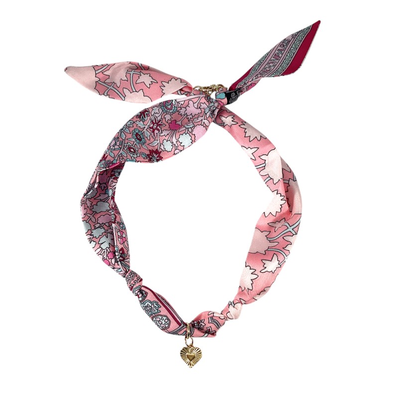 SCARF CHARM NECKLACE - LIGHT PINK 
