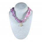 SCARF CHARM NECKLACE - LIGHT PINK 