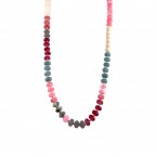 COLORFUL BEADED NECKLACE - PINK 