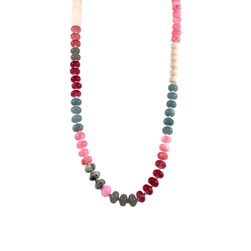 COLORFUL BEADED NECKLACE - PINK 