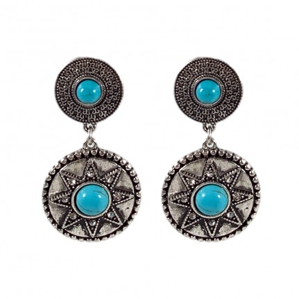 BOHEMIAN EARRINGS - TURQUOISE & SILVER 
