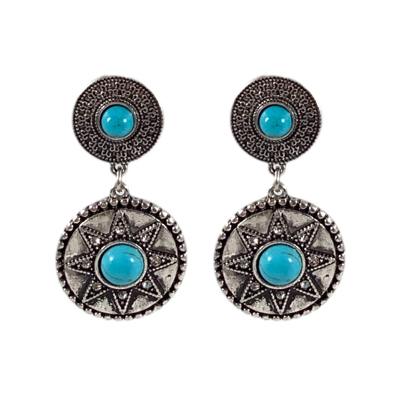 BOHEMIAN EARRINGS - TURQUOISE & SILVER 