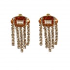RHINESTONE EARRINGS - FOOTBALL 