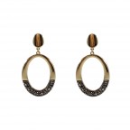 HEMATITE DROP EARRINGS - GOLD 