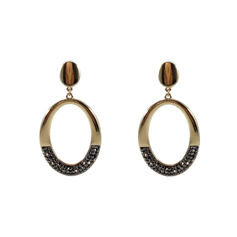 HEMATITE DROP EARRINGS - GOLD 