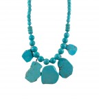  BEADED STONE NECKLACE - TURQUOISE 