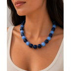 CHUNKY RESIN NECKLACE - BLUE 