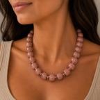 CHUNKY RESIN NECKLACE - BLUSH 