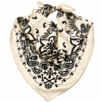 PRINT SILK SCARF - IVORY 