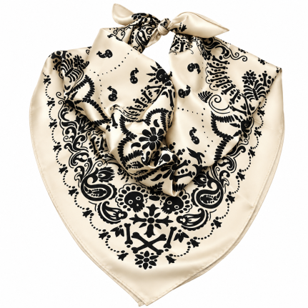PRINT SILK SCARF - IVORY 
