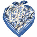 PRINT SILK SCARF - BLUE 