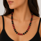GAMEDAY NECKLACE - BLACK & RED 