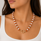 GAMEDAY NECKLACE - WHITE & ORANGE 