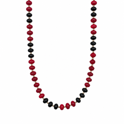 GAMEDAY NECKLACE - BLACK & RED 