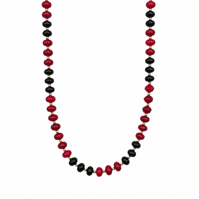 GAMEDAY NECKLACE - BLACK & RED 