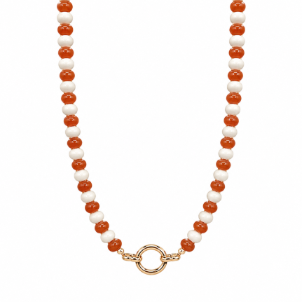 GAMEDAY NECKLACE - WHITE & ORANGE 