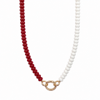 GAMEDAY NECKLACE - WHITE & RED 