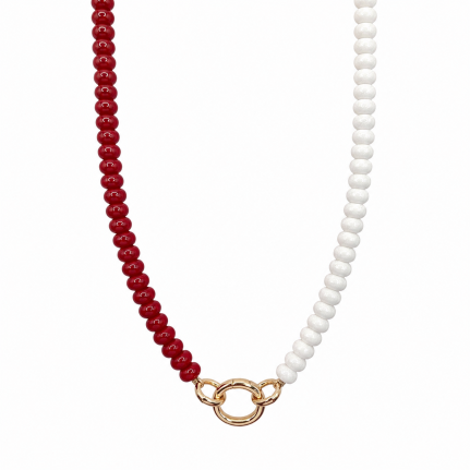 GAMEDAY NECKLACE - WHITE & RED 