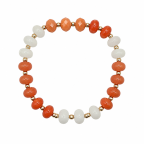 STONE BRACELET - WHITE & ORANGE 