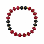 STONE BRACELET - RED & BLACK 