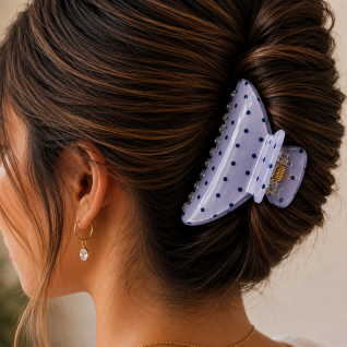 DOT CLAW HAIR CLIP - BLUE 