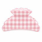 CHECKERED CLAW HAIR CLIP - PINK