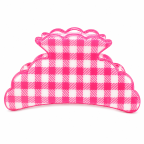 CHECKERED CLAW HAIR CLIP - HOT PINK 